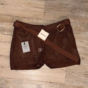 Superdown Brown Knit Coachella shorts